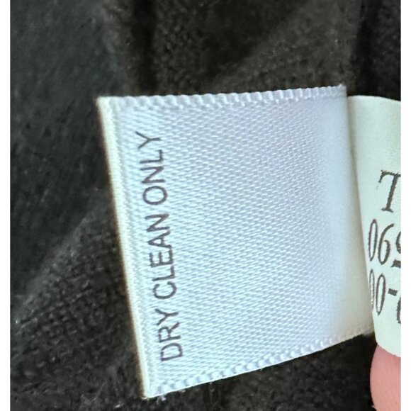 Banana Republic 100% Cashmere Knit Dress Size Large Black Contrast Trim Classic - Picture 8 of 11